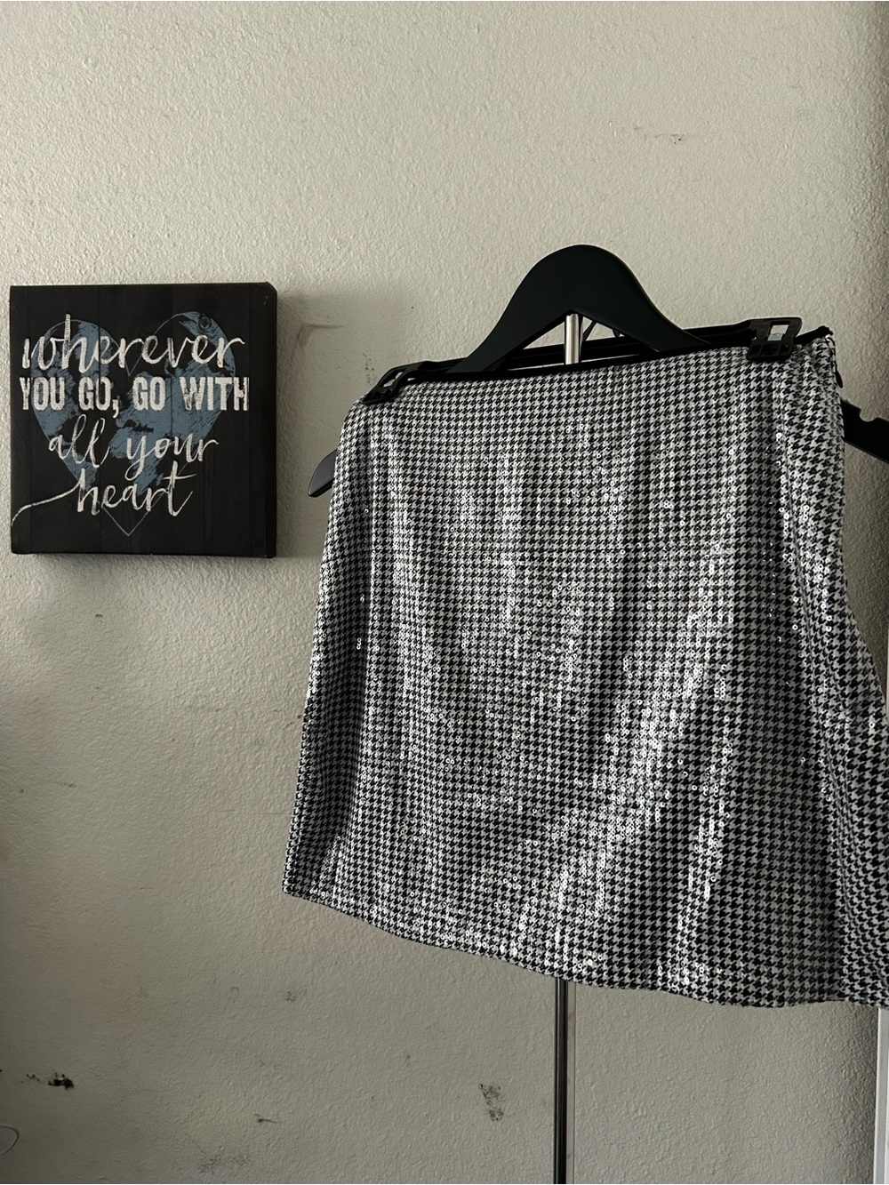 Sanctuary Black and White Houndstooth Mini Skirt
